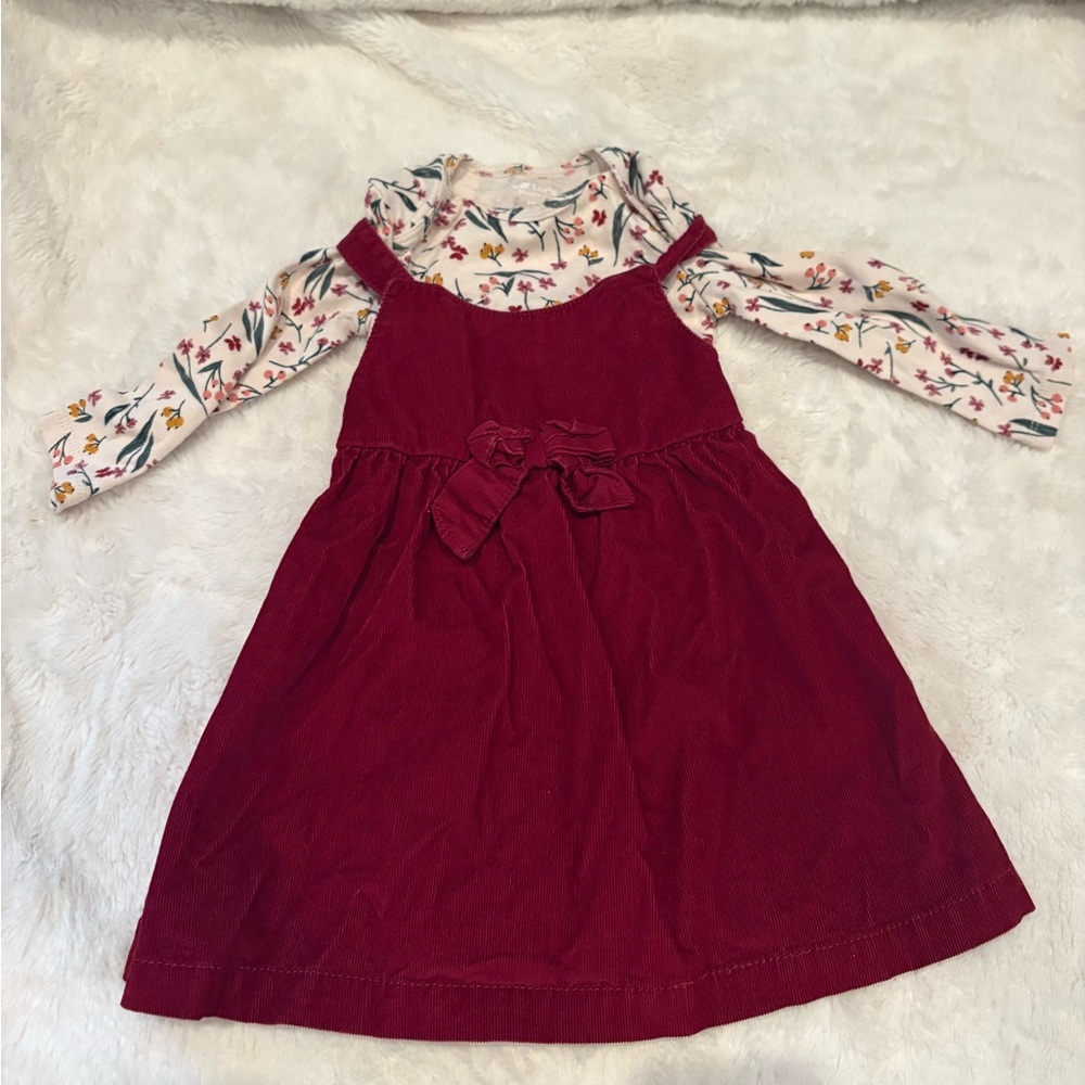 Carters baby girl Corduroy Dress with coordinating onsie